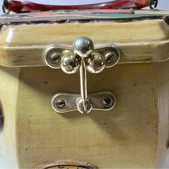 OOAK Vintage 60s Mushroom Themed Octagon Box Purse Boho Cottagecore with mirror - Picture 8 of 14